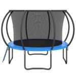 10FT Kids & Adults Trampoline, with Net, Ladder, Curved Poles