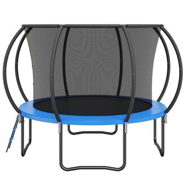 10FT Kids & Adults Trampoline, with Net, Ladder, Curved Poles