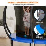 10FT Kids & Adults Trampoline, with Net, Ladder, Curved Poles