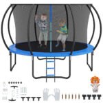 12FT Outdoor Trampoline, Capacity 400 lbs for Kids & Adults