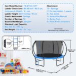 12FT Outdoor Trampoline, Capacity 400 lbs for Kids & Adults