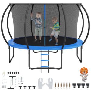 12FT Outdoor Trampoline, Capacity 400 lbs for Kids & Adults