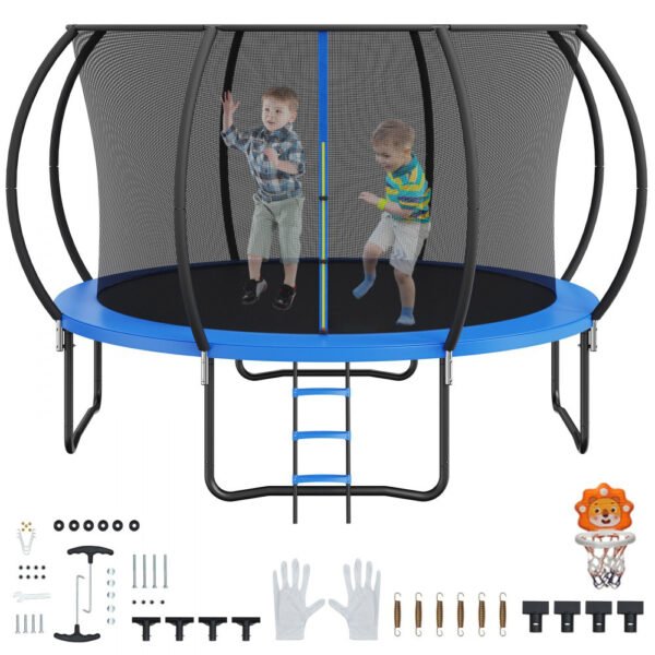 12FT Outdoor Trampoline, Capacity 400 lbs for Kids & Adults