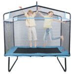 6FT Rectangular Trampoline, with Safety Enclosure Net, for Kids