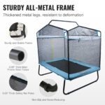 6FT Rectangular Trampoline, with Safety Enclosure Net, for Kids