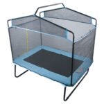 6FT Rectangular Trampoline, with Safety Enclosure Net, for Kids