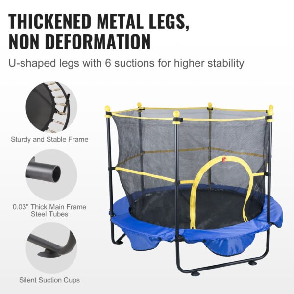 5FT Trampoline for Kids, with Safety Enclosure Net