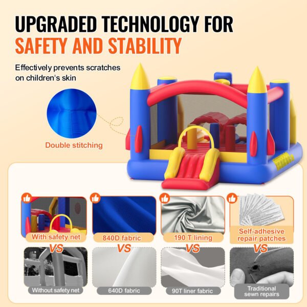 Inflatable Bounce House, Family Backyard Bouncy Castle