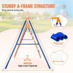 6-in-1 Metal Backyard Swing Set, 440lbs Capacity