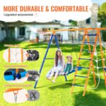 6-in-1 Metal Backyard Swing Set, 440lbs Capacity