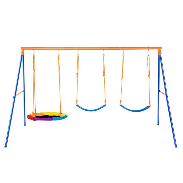 Backyard Swing Set with 1 Saucer and 2 Belt Swing Seats
