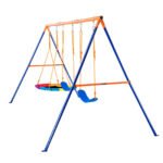 Backyard Swing Set with 1 Saucer and 2 Belt Swing Seats