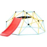 8FT Geometric Dome Climber with Slide, 600LBS, for Kids 3 to 9 Years Old