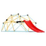 8FT Geometric Dome Climber with Slide, 600LBS, for Kids 3 to 9 Years Old