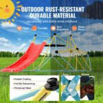 8FT Geometric Dome Climber with Slide, 600LBS, for Kids 3 to 9 Years Old