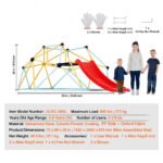 8FT Geometric Dome Climber with Slide, 600LBS, for Kids 3 to 9 Years Old