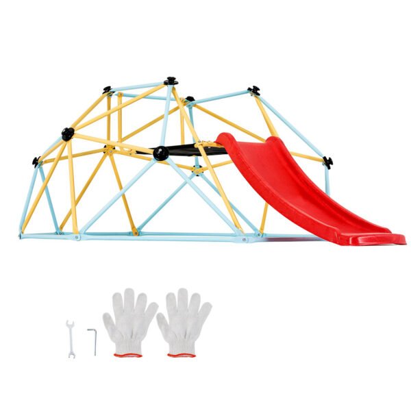 8FT Geometric Dome Climber with Slide, 600LBS, for Kids 3 to 9 Years Old