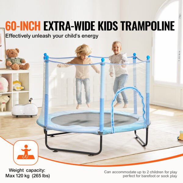 60" Trampoline for Kids Mini Toddler Trampoline with Net Indoor Outdoor