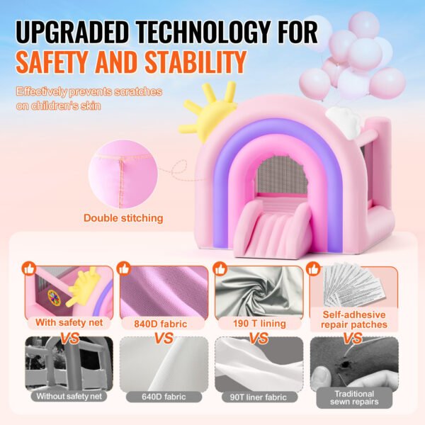 Family Backyard Bouncy Castle, Kids Jumping Bouncer for Ages 3-8