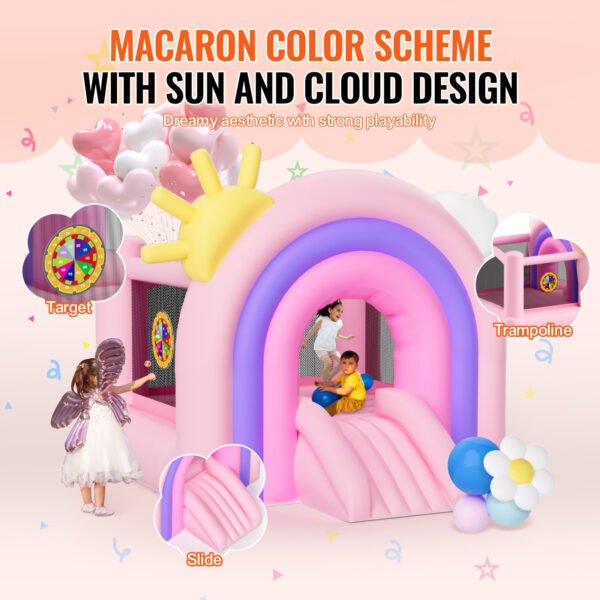 Family Backyard Bouncy Castle, Kids Jumping Bouncer for Ages 3-8