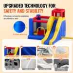 Inflatable Bounce House, Family Backyard Bouncy Castle, 134x102x91 in