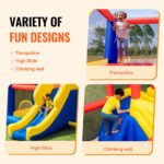 Inflatable Bounce House, Family Backyard Bouncy Castle, 134x102x91 in