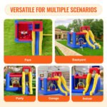 Inflatable Bounce House, Family Backyard Bouncy Castle, 134x102x91 in