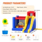 Inflatable Bounce House, Family Backyard Bouncy Castle, 134x102x91 in