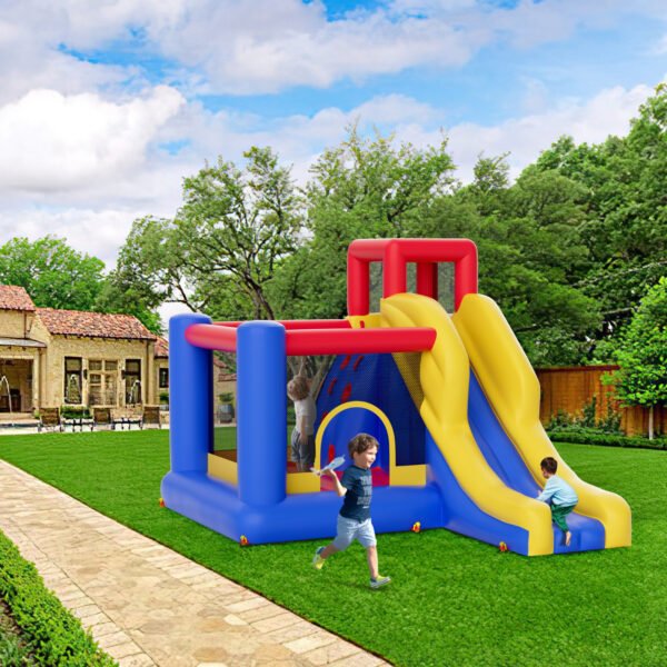 Inflatable Bounce House, Family Backyard Bouncy Castle, 134x102x91 in