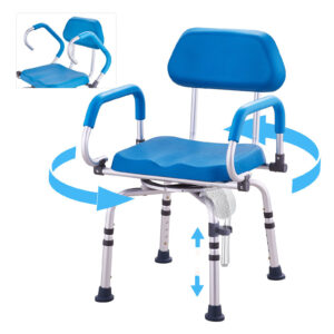Swivel Shower Chair 360°, Adjustable Bath Seat with Arms, Non-Slip Chair for Elderly