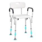 Adjustable Shower Seat with Back, 350 LBS Capacity