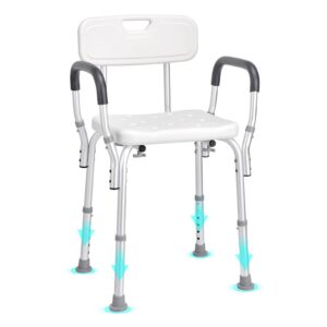 Adjustable Shower Seat with Back, 350 LBS Capacity