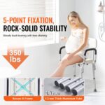 Adjustable Shower Seat with Back, 350 LBS Capacity