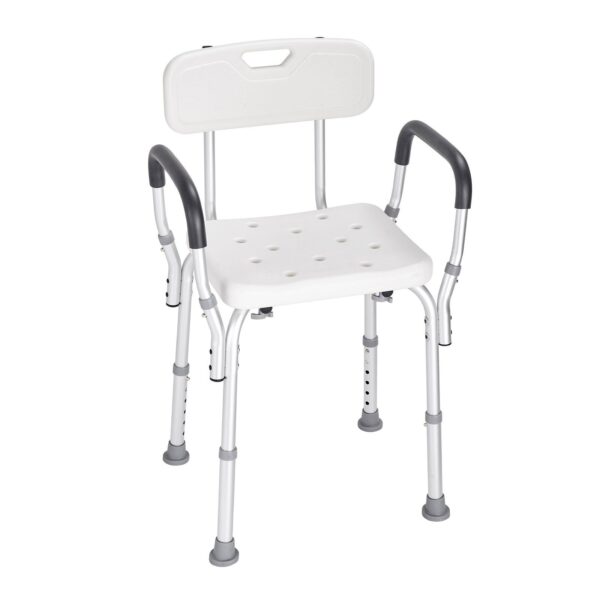Adjustable Shower Seat with Back, 350 LBS Capacity