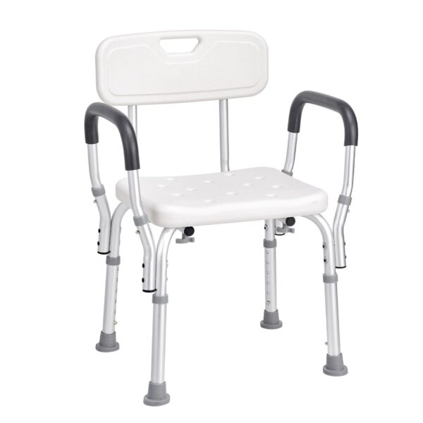 Adjustable Shower Seat with Back, 350 LBS Capacity