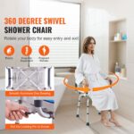 Adjustable 360 Degree Swivel Shower Chair, 400lbs Capacity