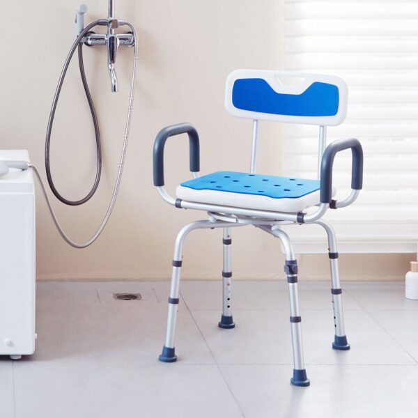 Adjustable 360 Degree Swivel Shower Chair, 400lbs Capacity