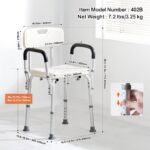 Adjustable Shower Seat with Back, 350 LBS Capacity
