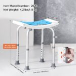 Adjustable Shower Chair, Non-Slip Bath Stool Seat for Elderly or Disabled, 350LBS
