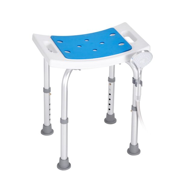 Adjustable Shower Chair, Non-Slip Bath Stool Seat for Elderly or Disabled, 350LBS