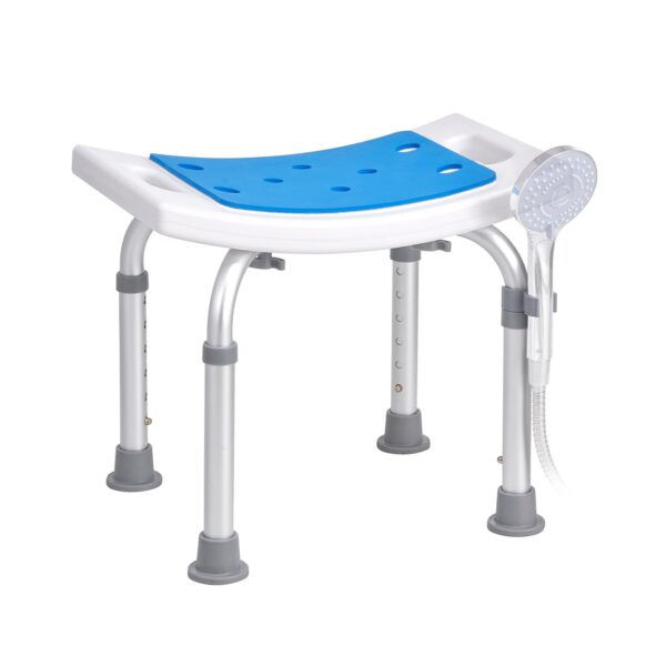 Adjustable Shower Chair, Non-Slip Bath Stool Seat for Elderly or Disabled, 350LBS
